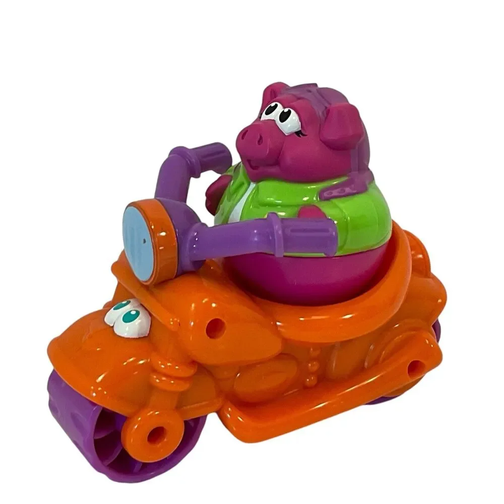 Hasbro Weebles Scooter & Riders Wobble Orange Motorcycle 2003 Playskool 3Pc Lot